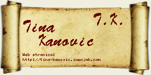 Tina Kanović vizit kartica